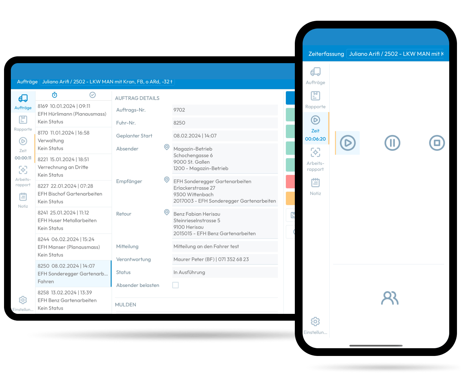 SORBA Transport App Mockup