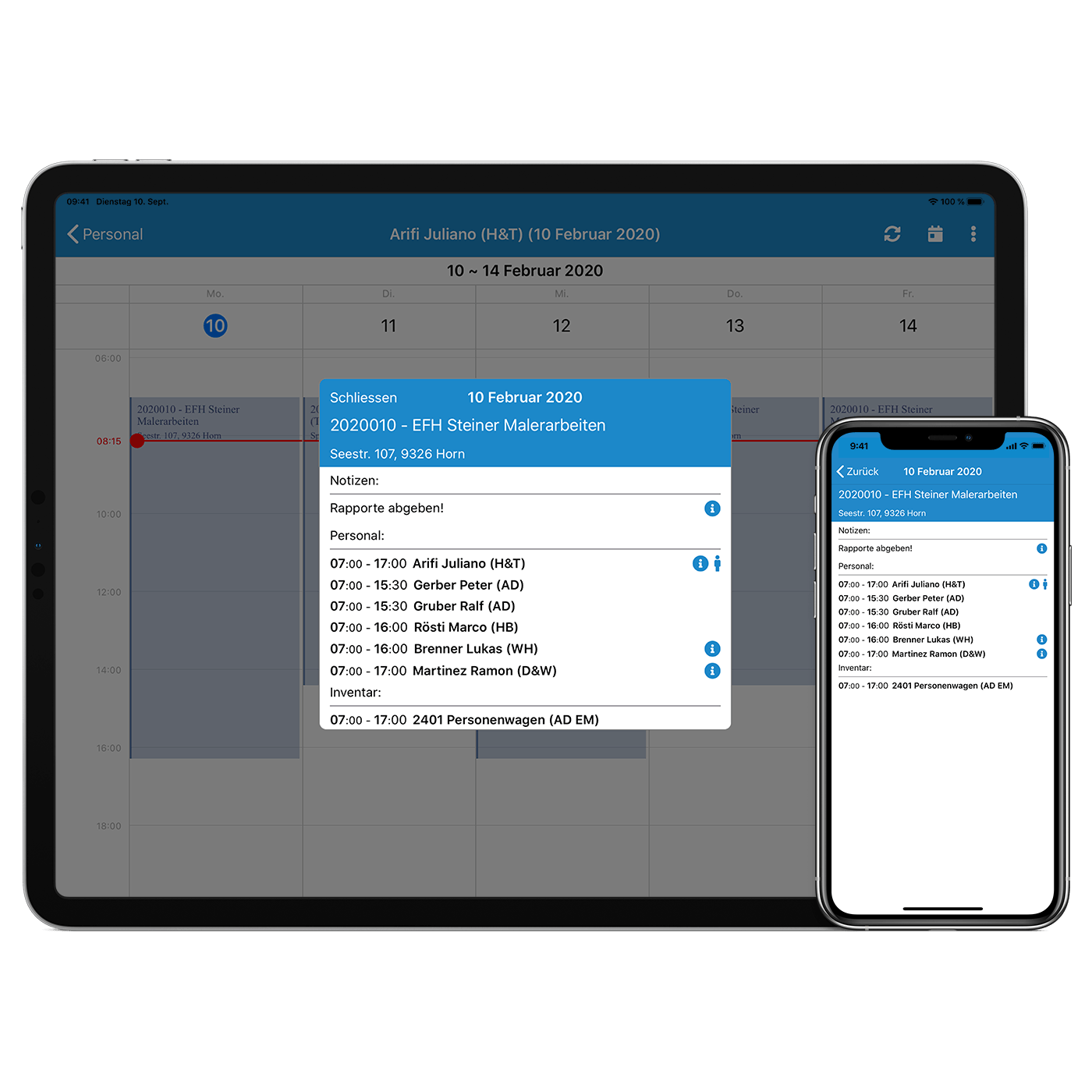 Ressourcenplanung ipad und iphone klein